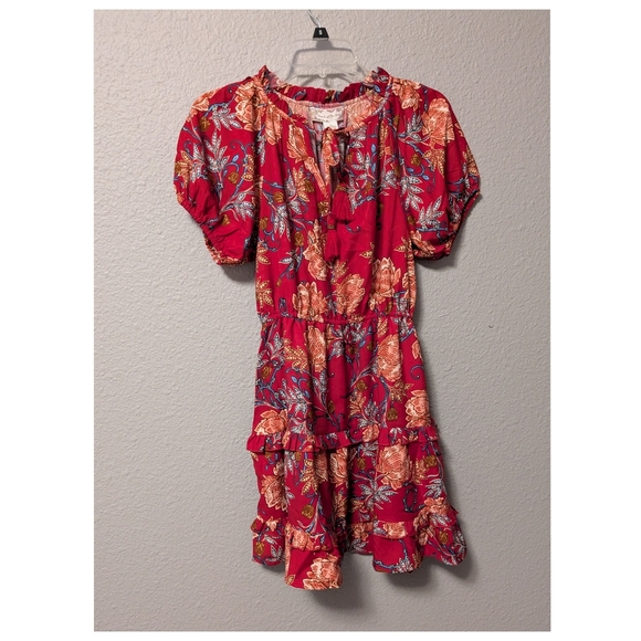 NWT Band Of The Free Connie Garnet Blush Boho Red Tiered Dress Tassels Sz. XS - Picture 12 of 12